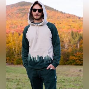 NWOT Happy Earth Fading Forest Hoodie Organic Cotton - Unisex Size 4XL